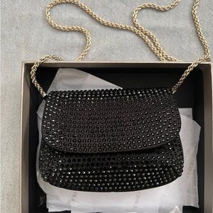 Armani mini purse la prima mini in silk and rhinestones.
